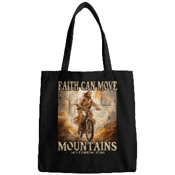 Discover Faith Can Move Mountains Jesus on the Cycle Funny Christian Bags