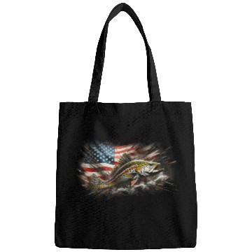 Discover American Flag Speckled Trout Fishing 4th Of July Bags