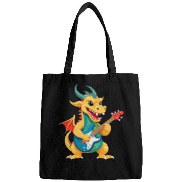 Discover Dragon Pet playing Electric Guitar Chinese Dragon Guitarist Bags