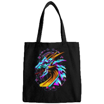 Discover Dragon Pet Japanese Tokyo Dragon Retro 80s Vaporwave Sakura Bags