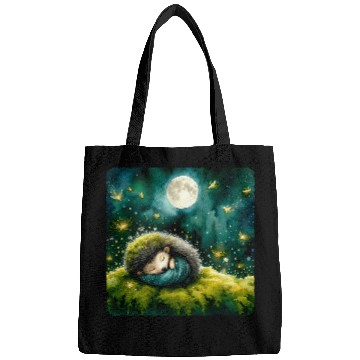 Discover Hedgehog Pet Sleeping On Moss Fireflies Around Sleep Moss Bags