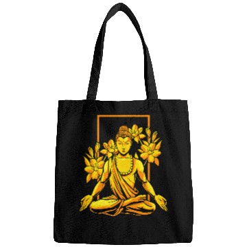 Discover Buddha With Flowers Zen Spirituality Buddhism Buddhist Bags