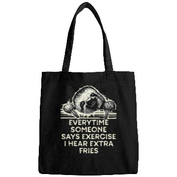 Discover Sloth Pet Exercise or Extra Fries Sloth Lover Workout Lazy Gym Fitness Bags
