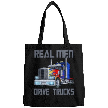 Discover Real Men Drive Trucks Diesel Trailer Big Rig Truck Drivers Bags