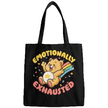 Discover Bear Pet Emotionally Exhausted Adorable Bear with Colorful Rainbow Bags