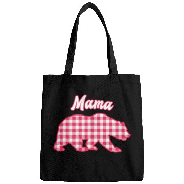 Discover Bear Pet Mama Bear Red Gingham Plaid Bags