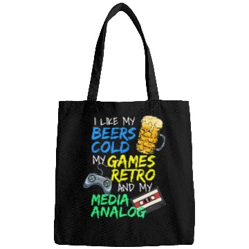 Discover Beer Fun Analog Media Retro Gamer Gaming Geek Cassette Bags