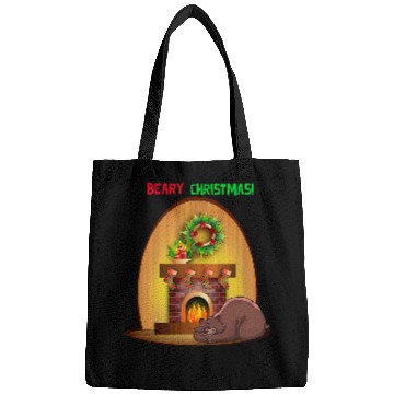 Discover Bear Pet Beary Christmas Sleeping Bear with Fireplace Bags