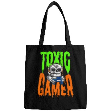 Discover Funny Halloween Deadass Toxic Gamer Gaming Controller Skull Bags