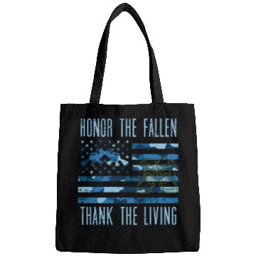 Discover Blue Camo US Flag Honor The Fallen Thank Living Memorial Day Bags