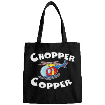 Discover Chopper Copper Police Helicopter Funny Police Officer Bags