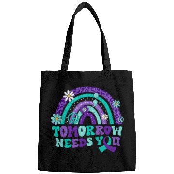 Discover Groovy Tomorrow Needs You Rainbow Leopard suicides Awareness Bags