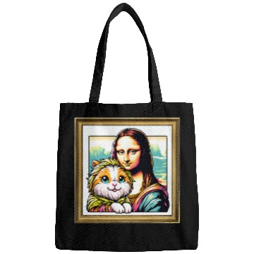 Discover Lion Pet Humor Mona Lisa With Lionhead Rabbit Bags