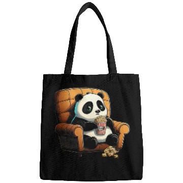 Discover Panda Pet is on the Couch Eating Popcorn Bags