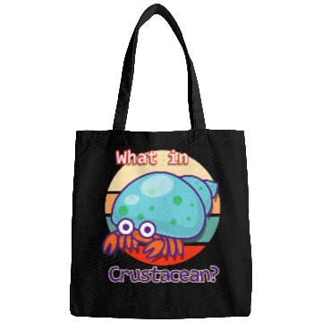 Discover Funny What In Crustacean Retro Hermit Crab Bags