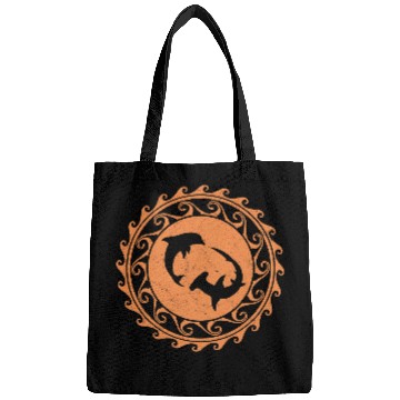 Discover Hammerhead Shark Dolphin Tribal Polynesia Bags