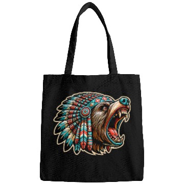 Discover Bear Pet Pacific Northwest Native American Indian Style Grizzly Bear 2 Bags