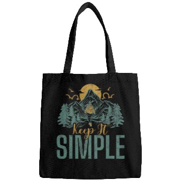 Discover Camping Keep It Simple Sunset Forest Woods Mountain Campers Bags