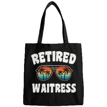 Discover Retired Waitress Funny Retirement Congratulations Bags