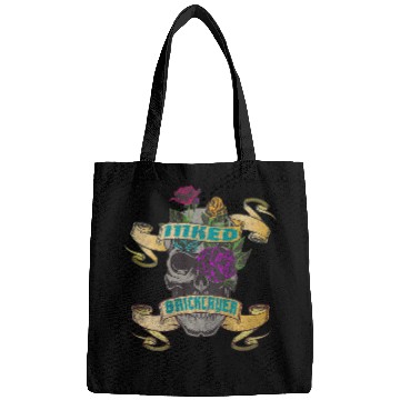 Discover Bricklayer Job Inked Skull Tattoo Backside Design Bags