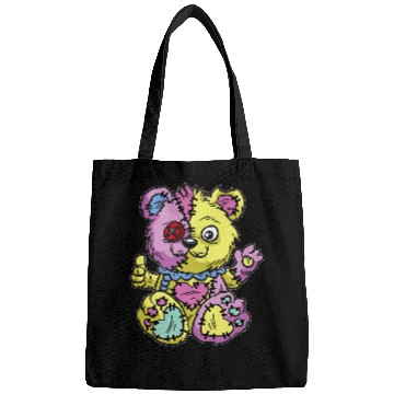 Discover Bear Pet Gothic pastel ripped teddy bear Voodoo goth kawaii Comic Bags