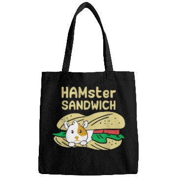 Discover Hamster Pet sandwich funny pun quote Bags
