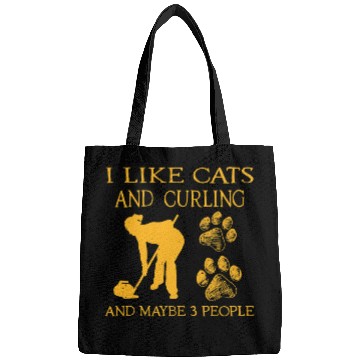 Discover I like cats and Curling and maybe 3 people Bags