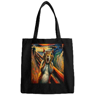 Discover Squirrel Pet Expressionist Scream Squirrel Lovers Artistic Squirrel Bags