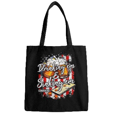 Discover Beer Fun Drinking em and sinking em beer drinking cornhole 4th July Bags