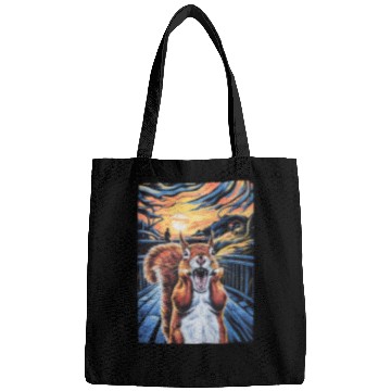 Discover Squirrel Pet Expressionist Scream Squirrel Lovers Artistic Bags