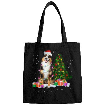 Discover Australian Shepherd Christmas Tree Light Aussie xmass Dog Bags