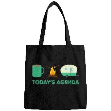 Discover Camping Todays Agenda Coffee Campfire Marshmallow Camper Bags