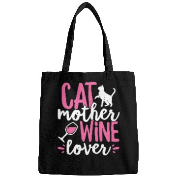 Discover Wines Fun Cat Mother Wines Lover Cute Cat Owner Bags