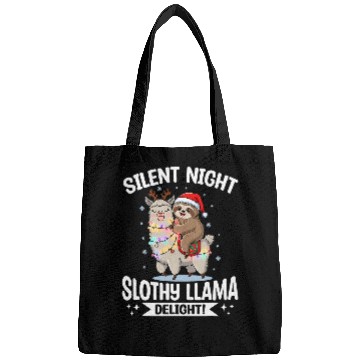 Discover Sloth Pet Llama Christmas Silent night slothy llama delight Bags