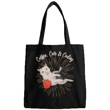 Discover Coffee Fun Coding Cats and Coffee Software Developer Bags