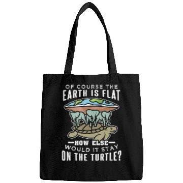 Discover Turtle Pet Flat Earth Turtle Design For Conspiracy Theorist Bags