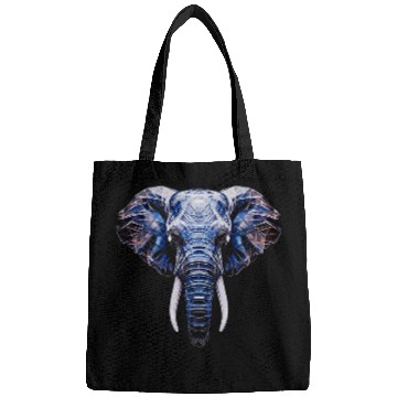 Discover Elephant Pet Polygon Animal Face Art Graphic Elephant Bags