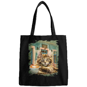 Discover Coffee Fun Maine Coon Cat With Coffee Bags