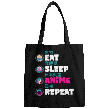 Discover Eat Sleep Anime Repeat Mangas Men Women Bags