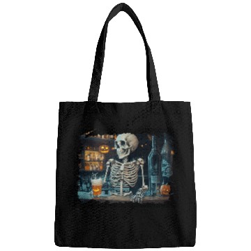Discover Scary Bartender Halloween Skeletons Monster Beer Bourbon Bags