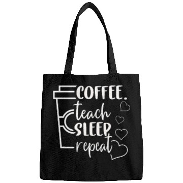 Discover Coffee Fun Teach Sleep Repeat Virtual Homeschool Mom Teacher Bags