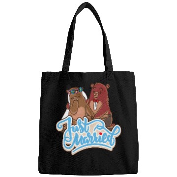 Discover Bear Pet Cute bear couple which is just married Bags