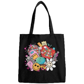 Discover Retro Groovy Happy 100 Days of School Disco Ball Teacher Bags