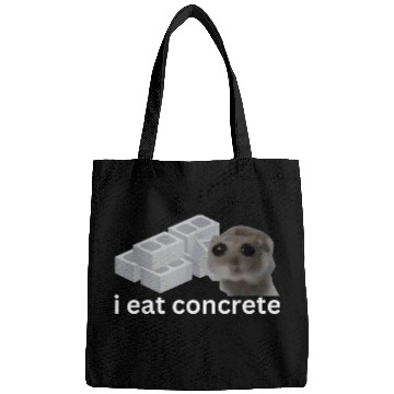 Discover Hamster Pet I Eat Concrete Funny Cursed Sad Hamster Meme Bags