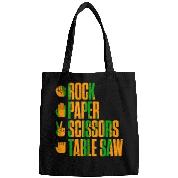 Discover Rock Paper Scissors Able Saw Funny Carpenter Bags