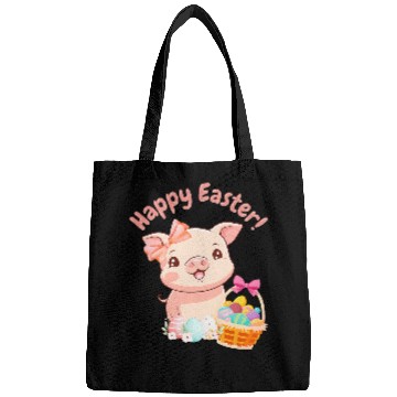 Discover Easter Bunny Spring Pig bow Egg Hunting Basket Bags
