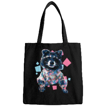 Discover Raccoon Pet In Collared Funny Meme Bags