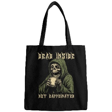 Discover Coffee Fun Deads Inside But Caffeinated Grim Reaper Drinking Coffee 1 Bags