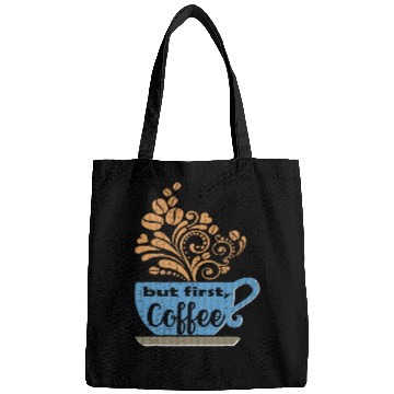 Discover Coffee Fun But First Coffee Blue Java Mug Bags