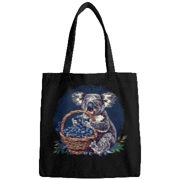 Discover Koala Pet Blueberry Koala Bear Artwork Drawing Colourful Berry Fruit Bags